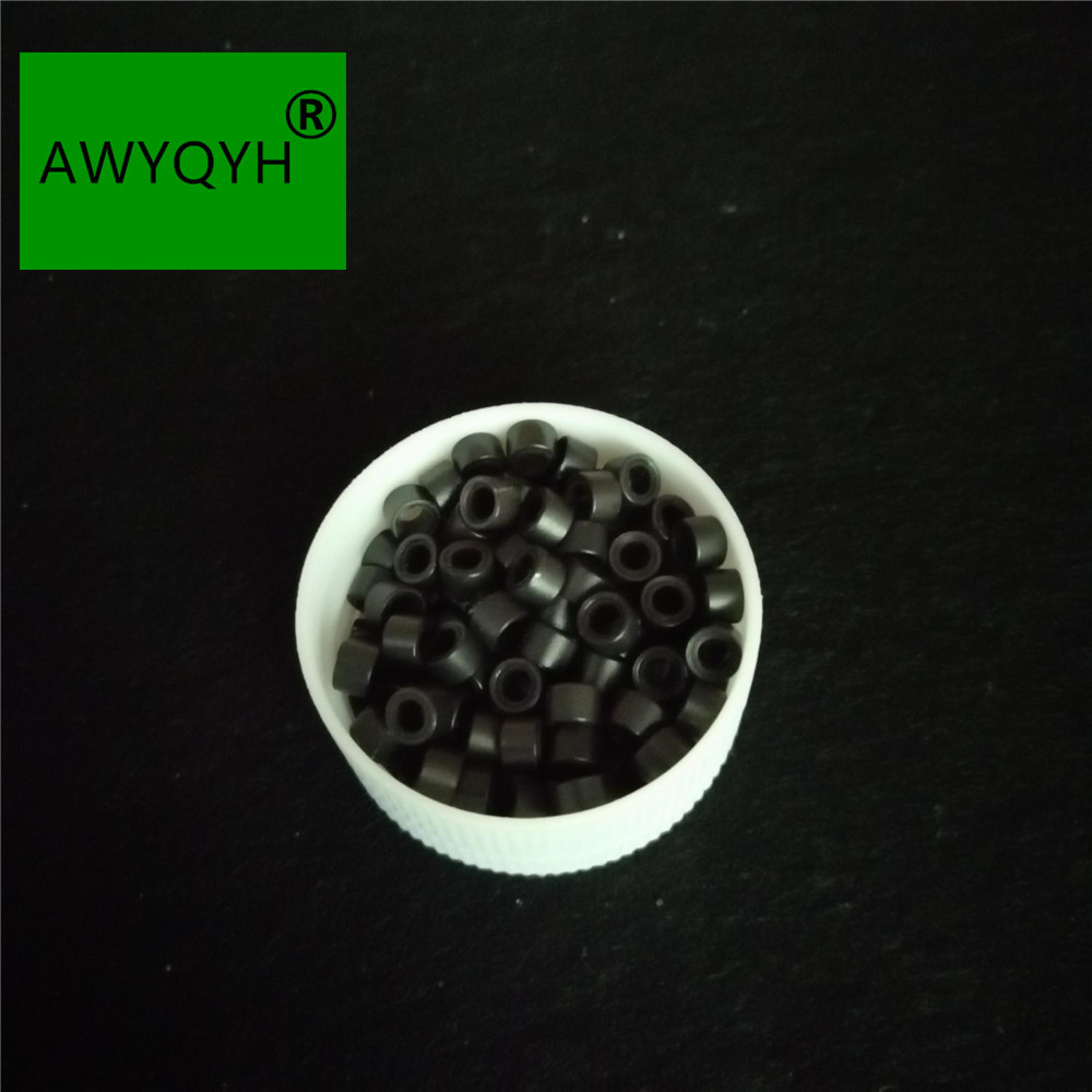 1000 pièces 4.5mm silicone doublé Micro liens anneaux perles plume cheveux extension outils pour cheveux humains
