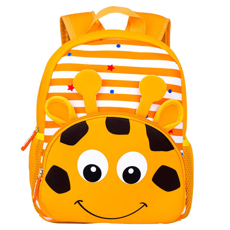 Nieuw Cute Kids Peuter Schooltassen Rugzak Kinderen Kleuterschool Schooltas 3D Cartoon Dier Tas voor Meisjes Jongens mochila infantil: Giraffe