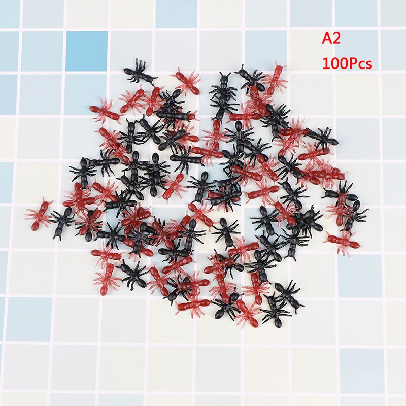 50/100/200Pcs Simulation Ants Plastic Realistic Halloween Stimulating Ants Pranks Joking Toys