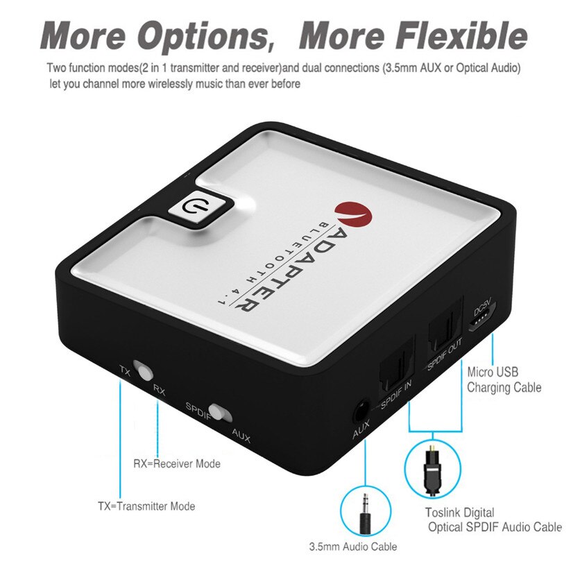 USB Bluetooth Adapters 2 in 1 Bluetooth Transmitter and Receiver Aptx Digital Optical Toslink Output td1229
