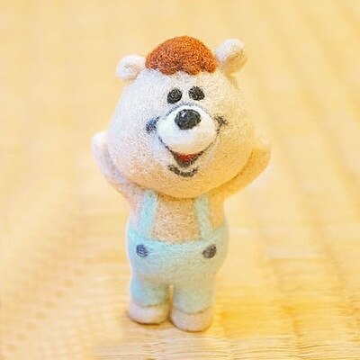 Cute Animal Pig Panda Wool Felt Needle Poked Knitting DIY Wool Felting Package Handmade Keychain Sewing Art Craft Decor: 1