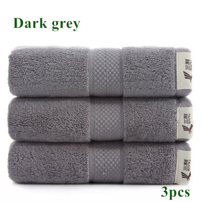 3 stk tykkere 140g bomuldshåndklæde badeværelse par år for voksne hjem hotel hjem superabsorberende ansigt håndklæder: Mørkegrå