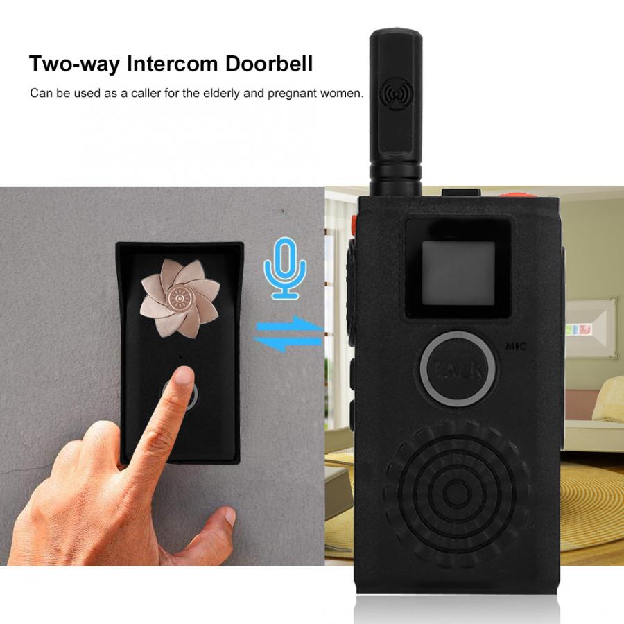 Mini 1 v 2 udendørs indendørs trådløs dørklokke intercom walkie-talkie sikkerhed i hjemmet dørklokke vandtæt dørtelefon 100-240v