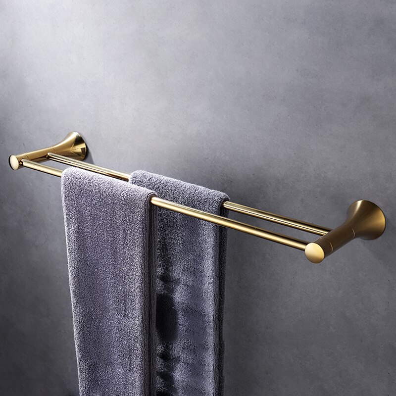 Bathroom Accessories Paper Holder Soap Shelf Towel Rack Toilet Brush Holder Towel Holder Hooks Brass Gold Bathroom Hardware Set