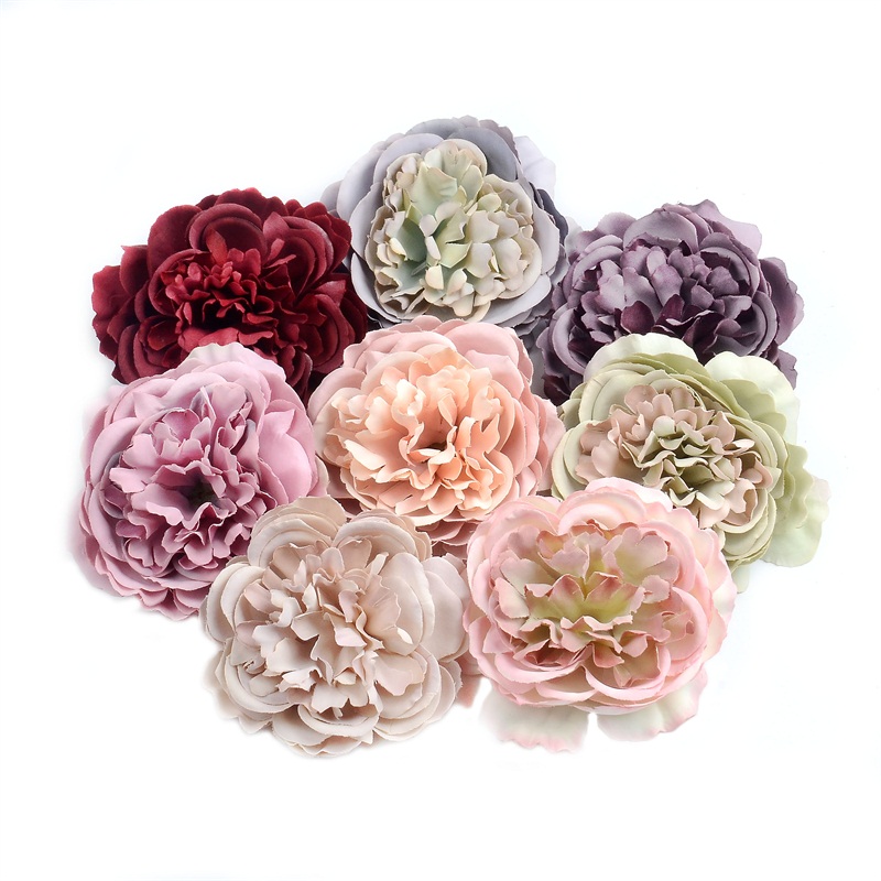 10 stk 8cm kunstig blomst silke pæon blomsterhoved til bryllupsfest hjemmedekoration diy blomst vægboks scrapbog håndværk: Blande