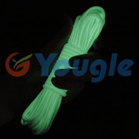 YOUGLE Glow in the dark Luminous Paracord Parachute Cord Lanyard Rope 100 ft (31m) 9 Strands Cores