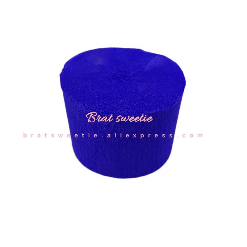 4.5Cm * 25Cm Crêpepapier Streamers Decoratieve Crinkled Diy Ambachtelijke Bloem Maken Wikkelen Verjaardag Bruiloft Achtergrond Decoation: navy Crepe