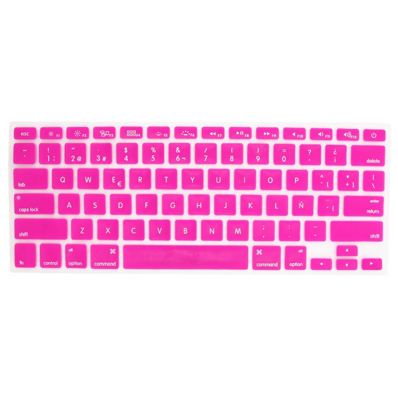Osłona klawiatury naklejka silikonowa wersja amerykańska język hiszpański list Protector dla Macbook Air 13 Pro 13 15 17 Retina Film: Rose
