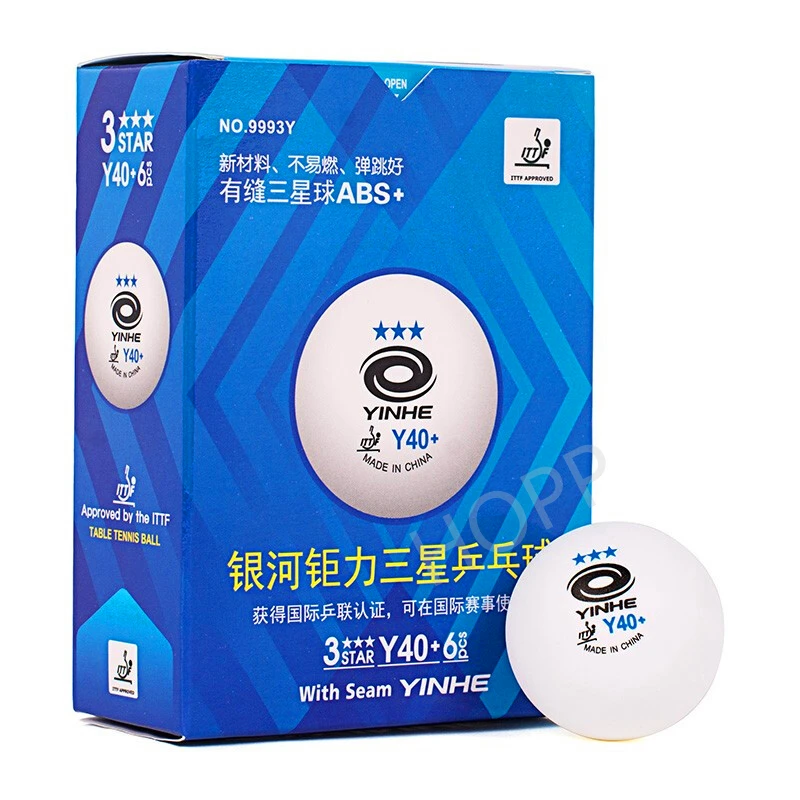 6/12 balls YINHE 3-Star Y40+ H40+ Table Tennis Balls (3 Star, Material 3-Star Seamed ABS Balls) Plastic Poly Ping Pong Balls
