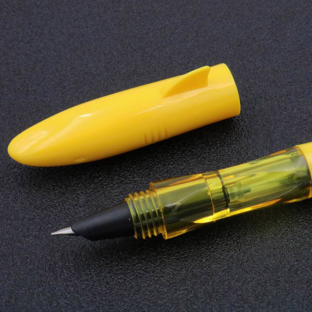 Jinhao shark Stijlvolle en kleurrijke plastic F Nib Vulpen: Geel