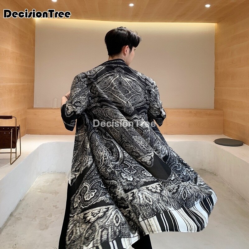 japanese kimono cardigan men haori yukata male samurai costume clothing short sleeve men long kimono shirt yukata haori