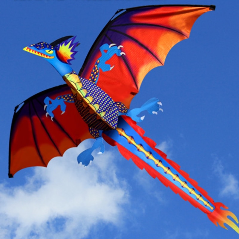 3D Dragon Kite Met Staart Vliegers Voor Volwassen Vliegers Vliegen Outdoor 100 M Kite Lijn
