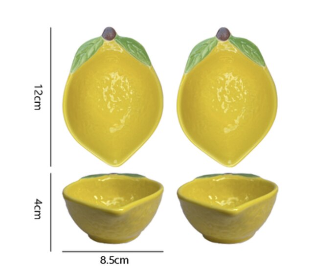 Vajilla de cerámica creativa de estilo nórdico, plato de cena con forma de Cactus y zanahoria, tazón de desayuno, plato de aperitivos para el hogar, plato de ensalada de fruta: Yellow S