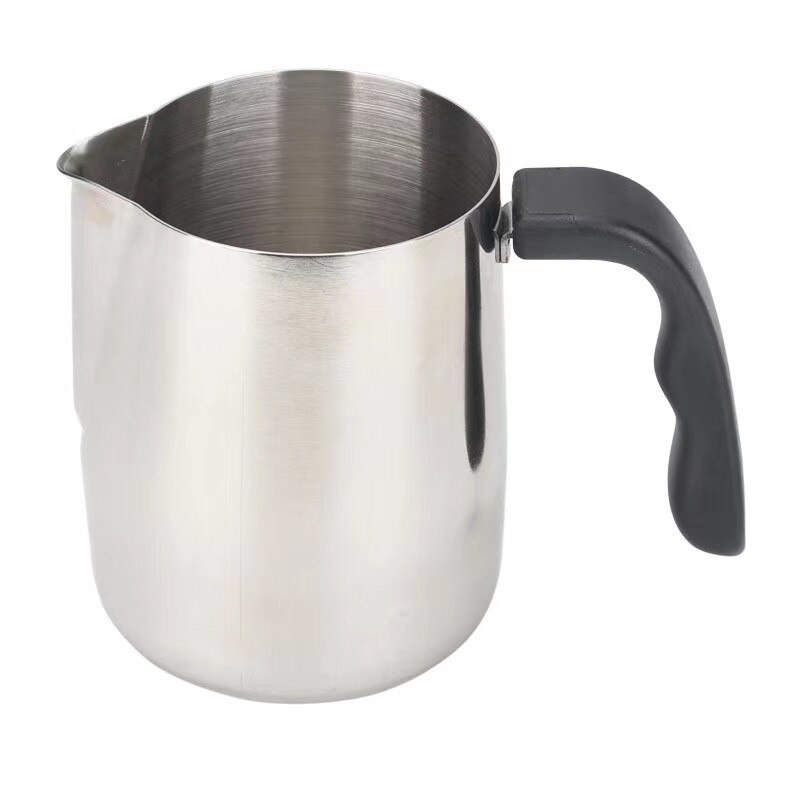 600/950Ml Melkopschuimer Pitcher Cappuccino Latte Art Cup Schuim Maker Porselein Melkkan Melkopschuimer كوب لاتيه: Black handle 1000ML