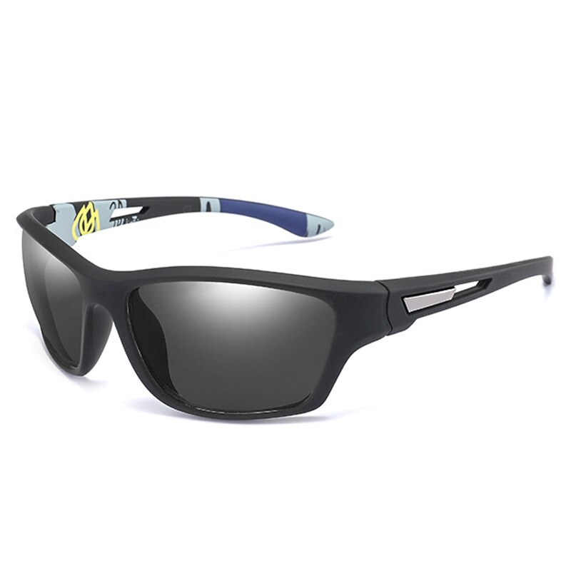 Queshark-gafas de sol cuadradas polarizadas para hombre y mujer, lentes de protección UV coloridas para pesca, senderismo, conducir, ciclismo, cuadradas: black
