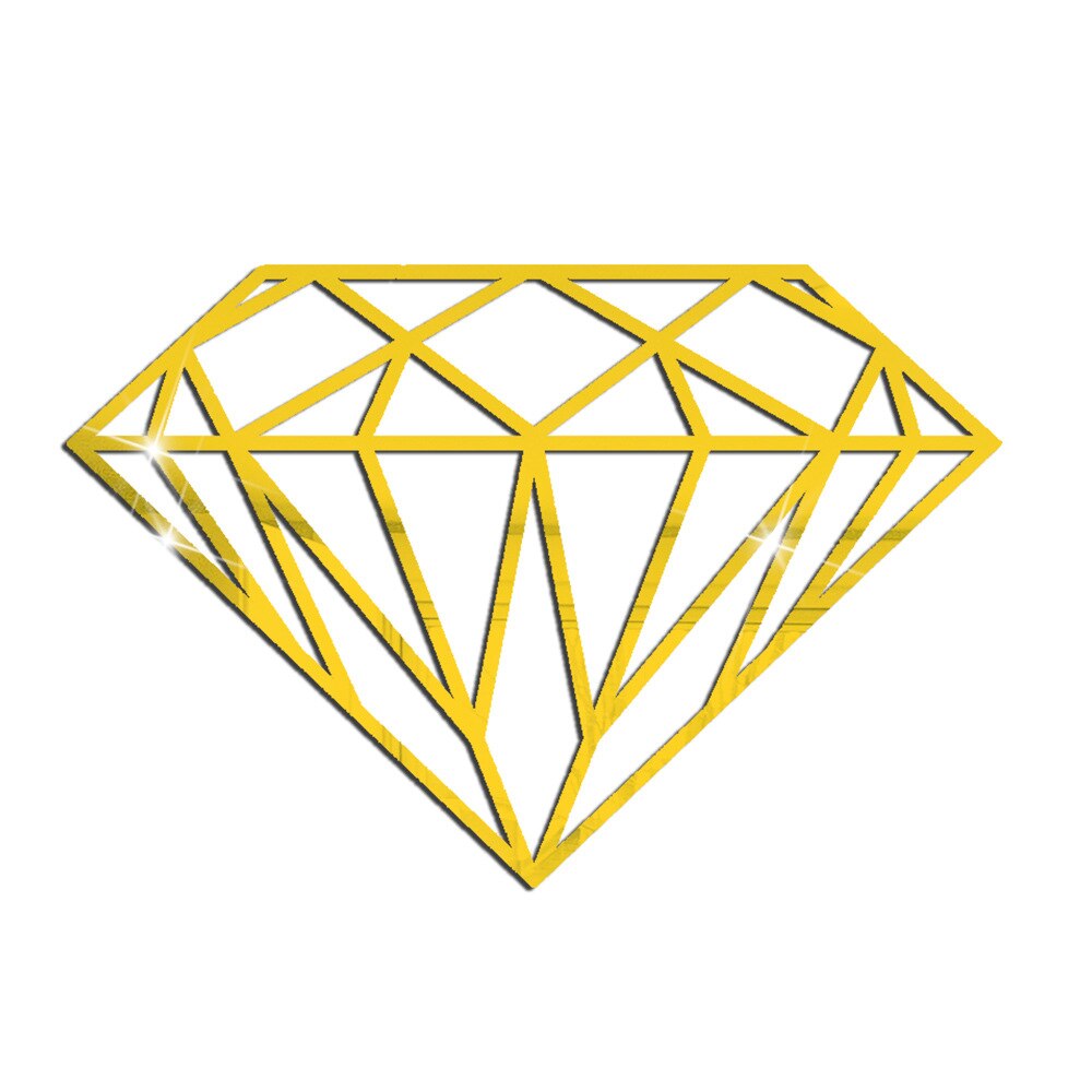 Geometric diamond background wall decoration wall sticker Acrylic self-adhesive golden mirror sticker 3D wall stickers