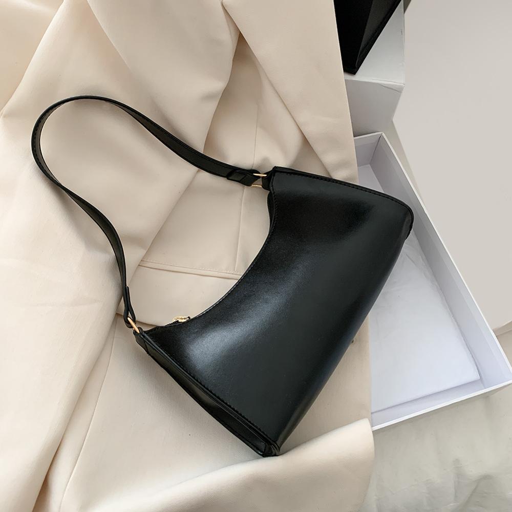 Einfarbig PU Leder Schulter Taschen Für Frauen Schlinge Handtaschen und geldbörse Kleine Reise Hand Tasche Dame Crossbody-tasche tasche: Schwarz