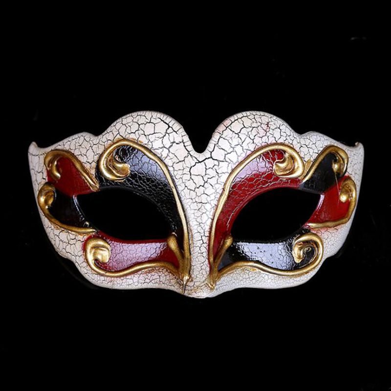 Gnhyll venetianske boldmasker øvre revne halv ansigt maskerade maske halloween temafest cosplay maske dans makeup rekvisitter cki 86: Rød