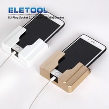EU Plug Socket 2.1A Dual USB Stopcontact Lader AC/DC Power Adapter Plug Outlet Adapter Plak Houder PN34