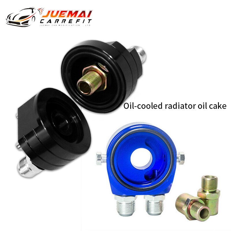 Oil Cooler Filter Sandwich Plate Adapter AN10 Spin-on Oil Filter And Filter Pad On Engine Block Billet Aluminum