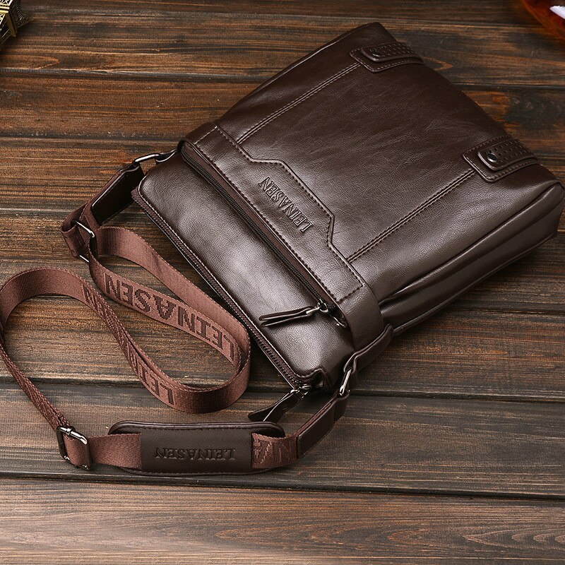 Collectie Business Lederen Mannen Messenger Bags Aktetas Voor Document Handtas Satchel Portfolio Korte Tas Voor Telefoon