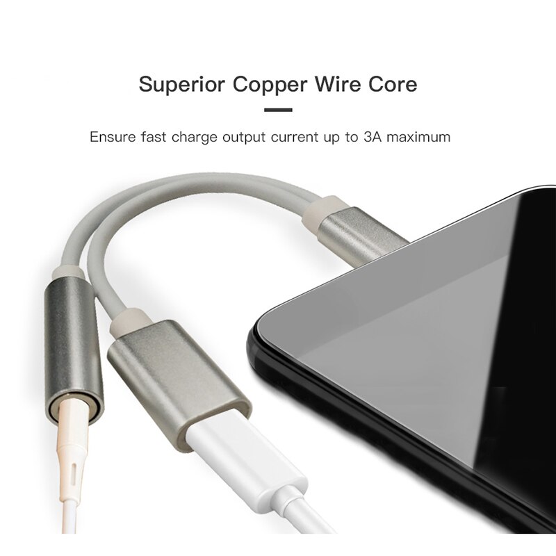 2 In1 Tipo C A 3.5mm Martinetti Caricabatterie Auricolare Adattatore Audio Splitter USB-C A 3.5 AUX Audio Cavo Per del Telefono Mobile