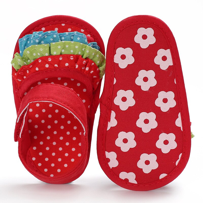 Sandales d'été pour petites filles, chaussures de plage à volants pour enfants de 0 à 18 mois, nouvelle