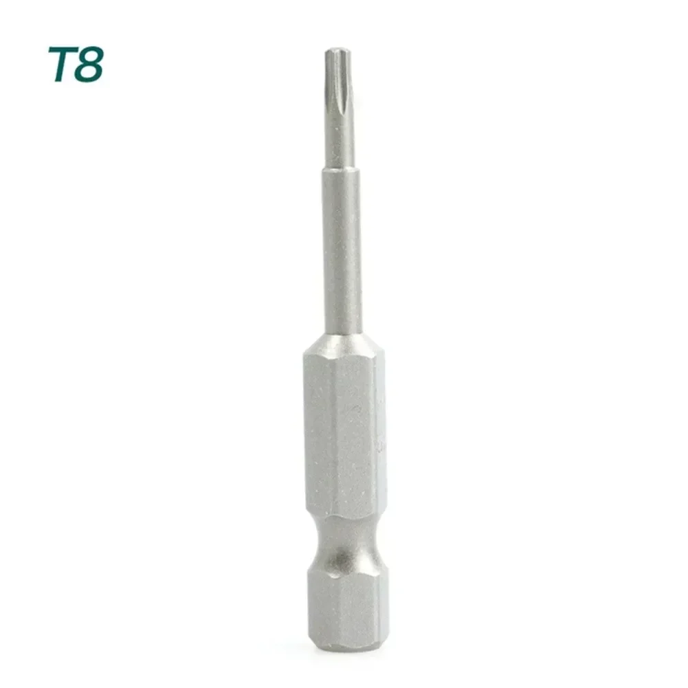 50mm Torx Steel Magnetic Triangle Head Screwdriver Bits 1/4 Hex Shank Pneumatic Screwdriver Electric Head T5-T40 Star Bit Set: WHITE