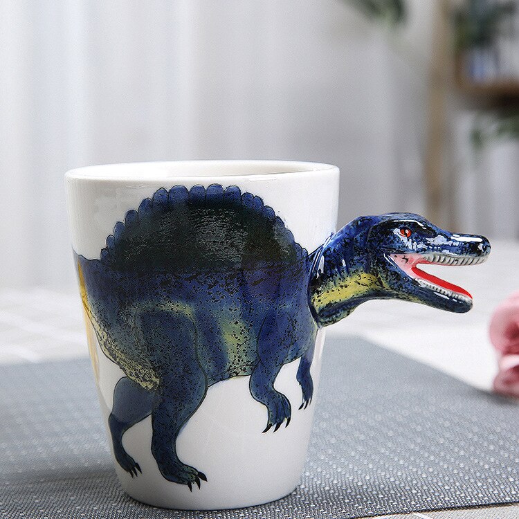 350ml dinosaurer keramisk kopp håndmalt dyr kaffekrus 3d tegneserie tyrannosaurus kopp barn melkekopp: Spinosaurus