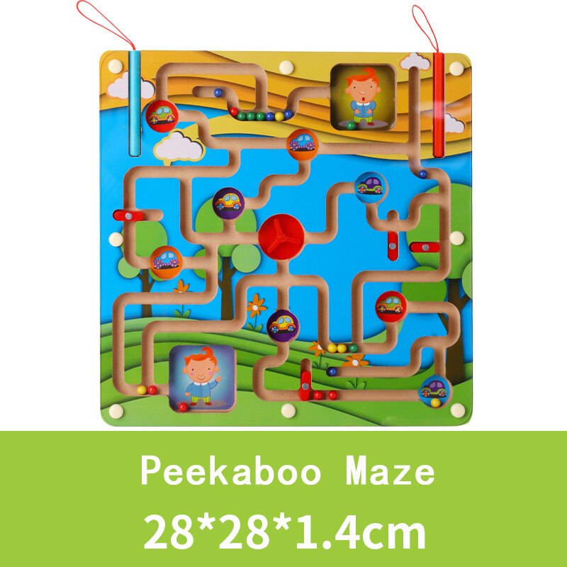 Big Size Animal Cube Puzzle Maze Toy Game Wood Magic Games Magnet For Children Adult Cube Puzzle Education Balance Magnetic Maze: Peekaboo maze