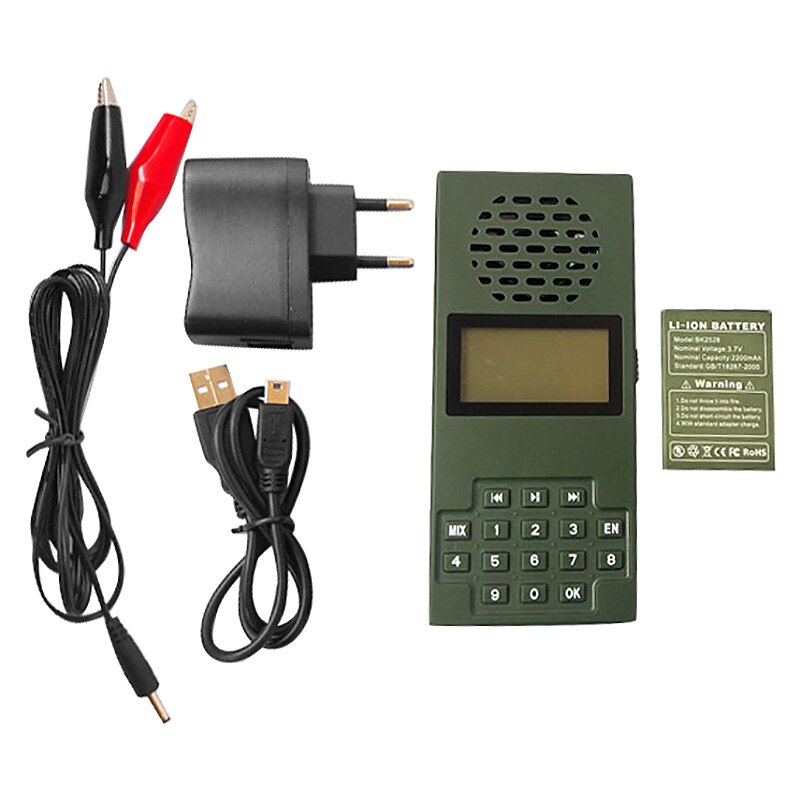 Caça mp3 player pássaro chamador 20 w 126db falante elétrico com 150 vozes de aves ganso pato predador animais selvagens caça chamariz, plu da ue