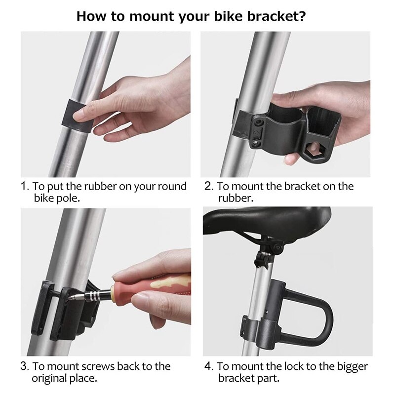 Heavy Duty Security U Cable Bike Lock with 1.2M Flex Bike Cable for Road Bike Mountain Bike Electric Bike Folding Bike