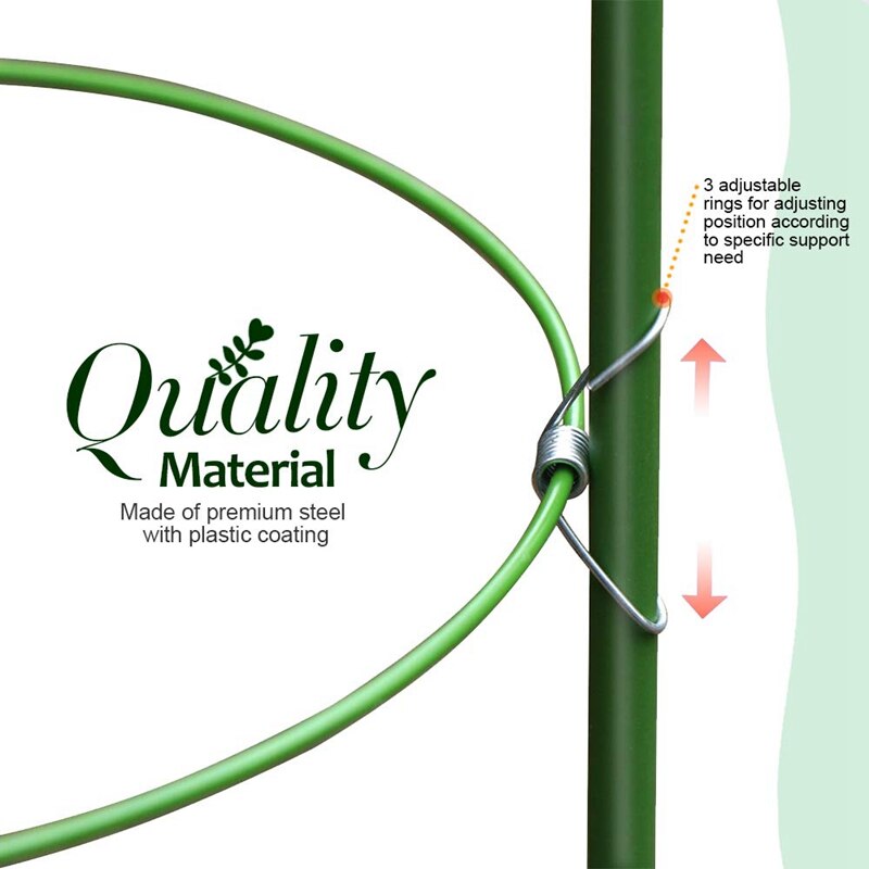 2- pack plantensteunkooi van metaal, roestbestendig, tuinplantensteunring, plantenstok, plantensteun