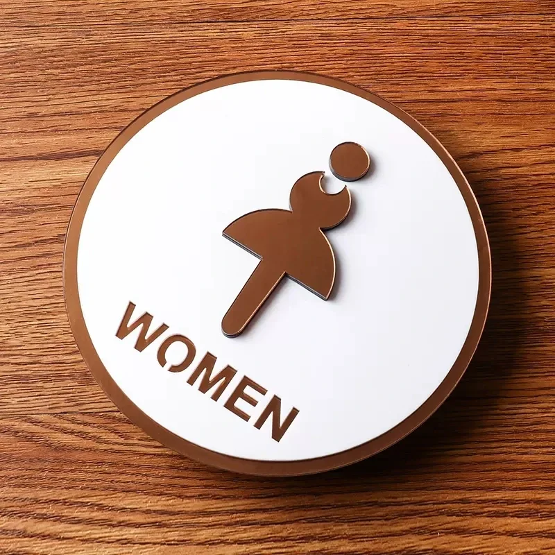 Señalización de baño para hombres y mujeres, señal de recordatorio ahuecada de acrílico, pegatina para puerta corredera de Hotel: 40 x 30 cm / Verde agua