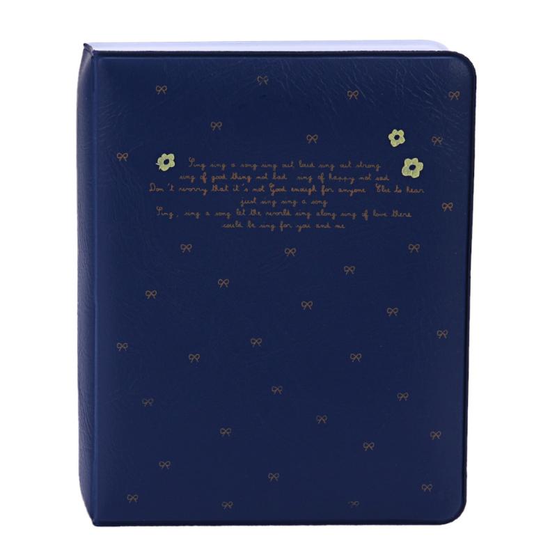 Foldout 64 Pockets Photo Album Picture Case Container Fuji Film Instax Mini 8 Case Photo Album Instax Mini Album Birthday: Navy Blue