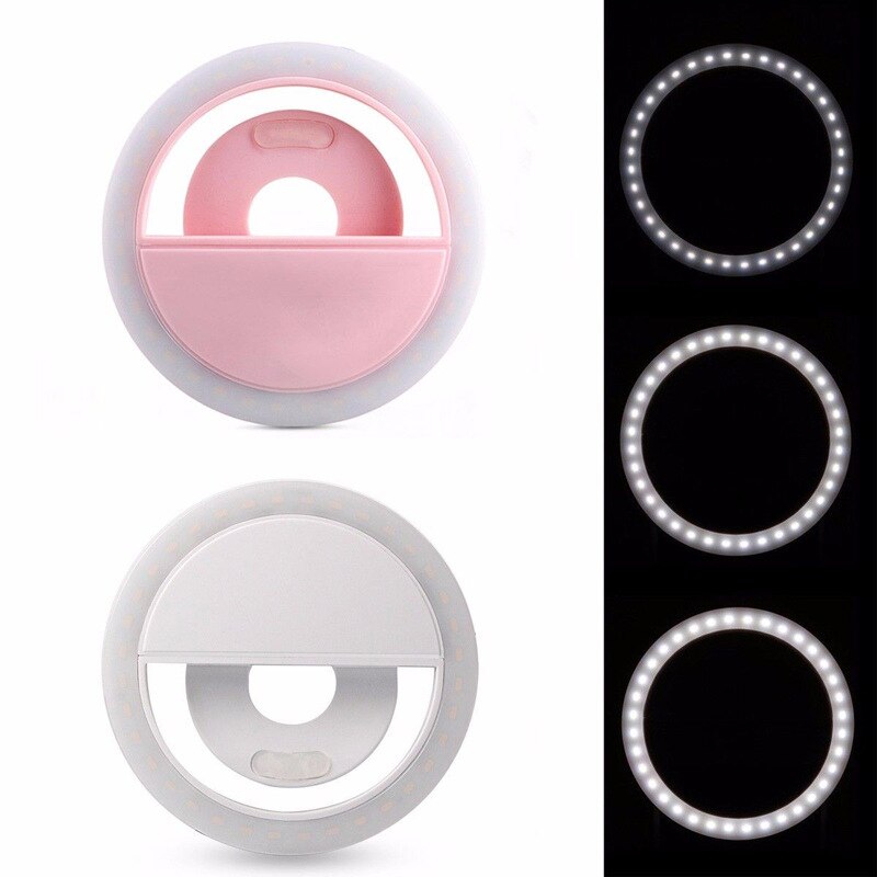 Usb Charge Led Selfie Ring Licht Aanvullende Verlichting Night Duisternis Selfie Enhancing Voor Telefoon Vullen Licht Knippert Maquillaje