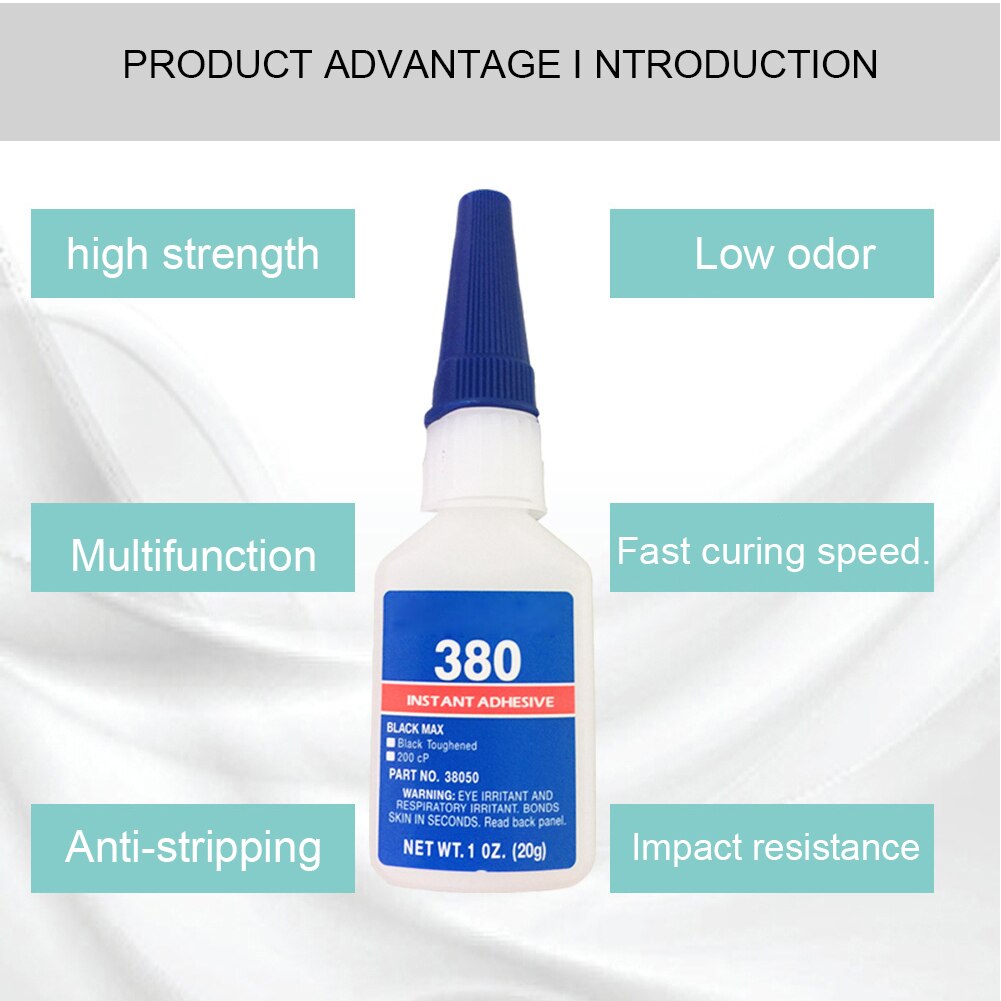 20g Instant Multi-Purpose Rubber Fix Fast Adhesive Bonding Tool Super Glue Rapid Home Strong ABS PVC Plastic Liquid Quick Dry