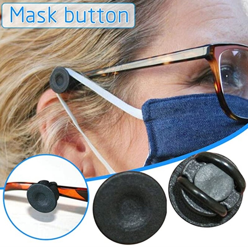 2 Pair Makkelijk Clip Op Knoppen Voor Masker Bril Elastische Masker Regulator Oor Beschermers Op Bril Bevrijden Oren Onderdrukking