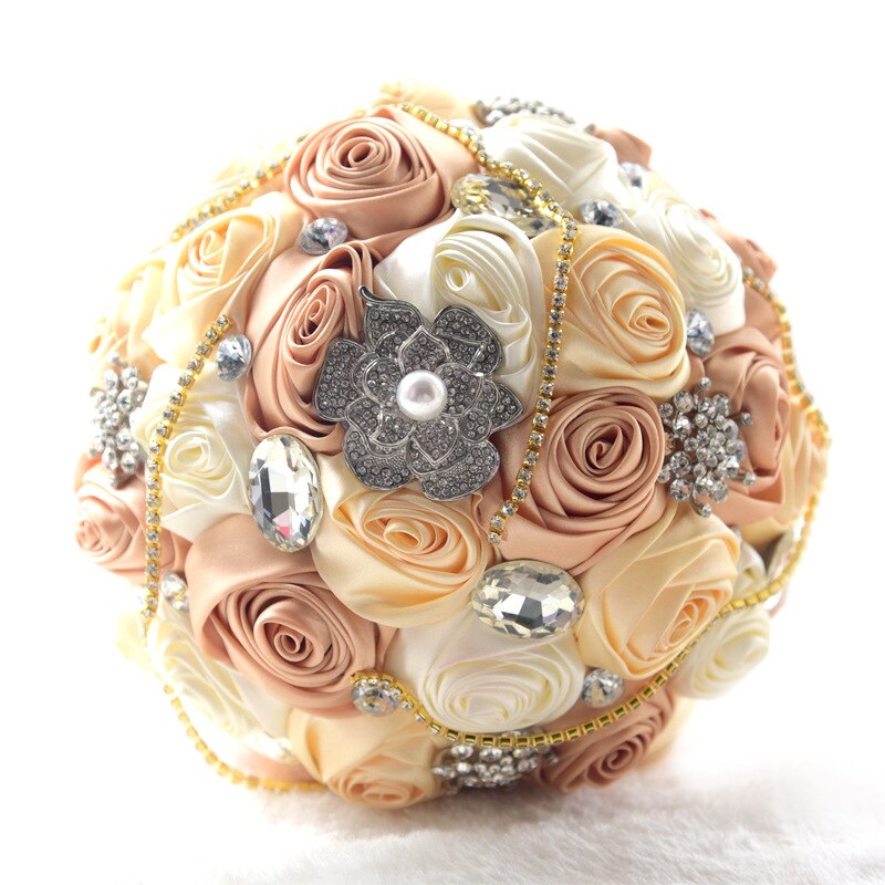 Marriage Bouquet Handmade Flowers Rhinestones Wedding Bouquet Matrimonio Bridal Bouquet for Wedding