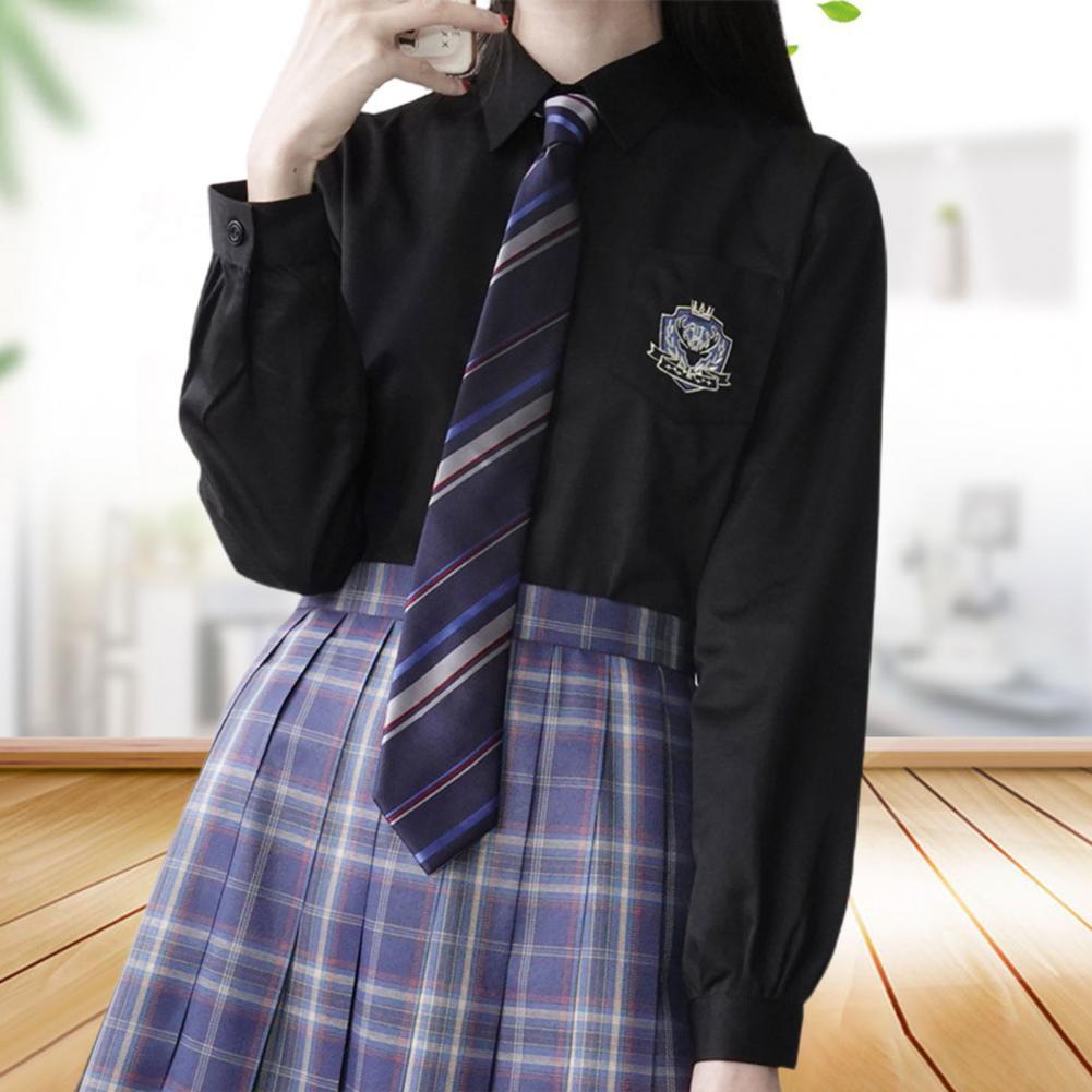 Camisa de manga larga para mujer, camisa de primavera con bordado duradero para la escuela