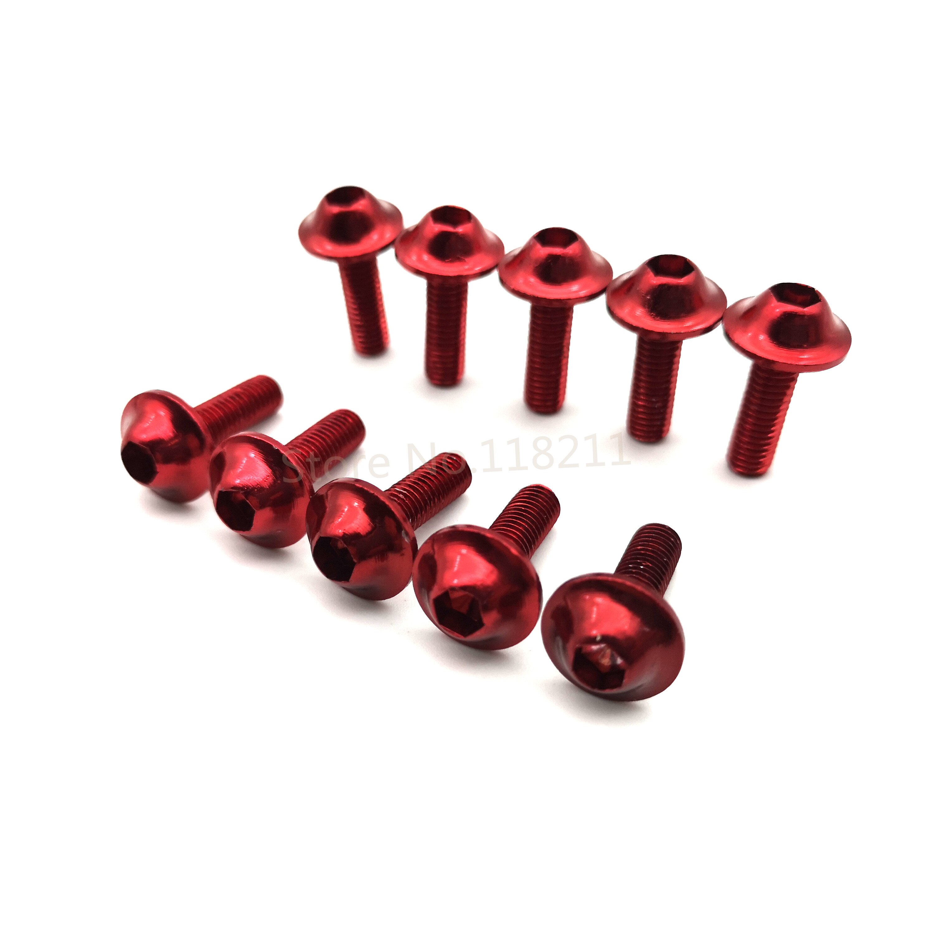 10 stücke Motorrad Schrauben Schraube M5 x 16mm Aluminium schmuck Schrauben verrotten Eloxiert 16mm Schrauben rot Schrauben M5 kappe Kopf