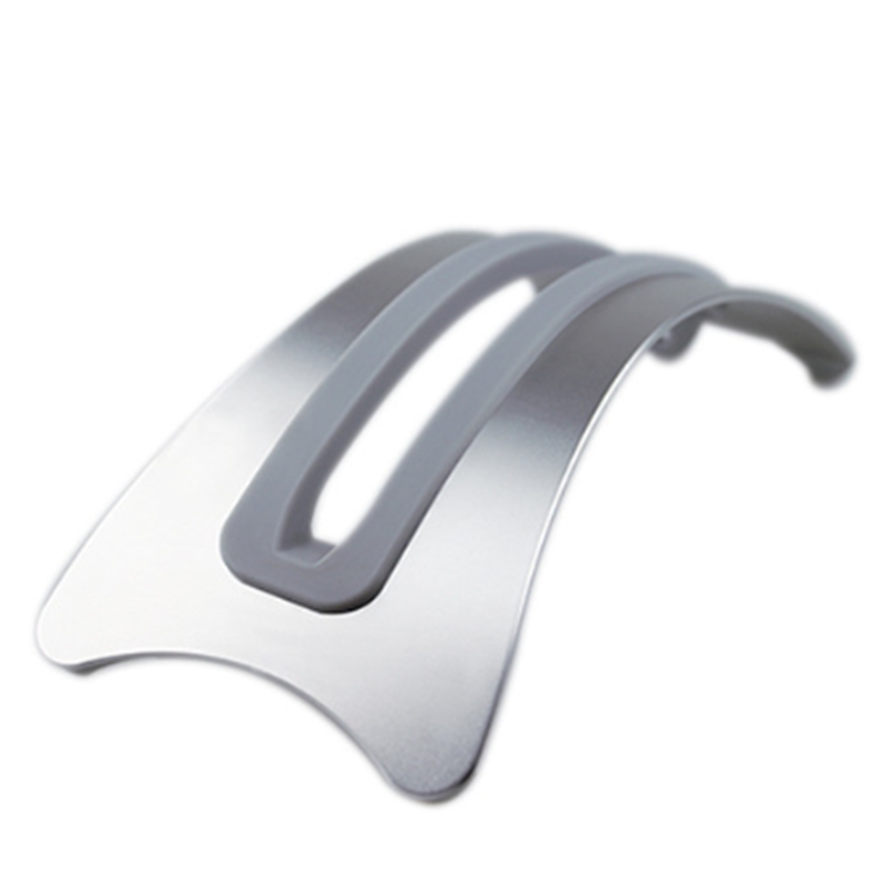 Platzsparender vertikaler laptopständer aus aluminium für den schreibtisch, aufgestellter halter für macbook pro air, 2 stück silicagel-pad