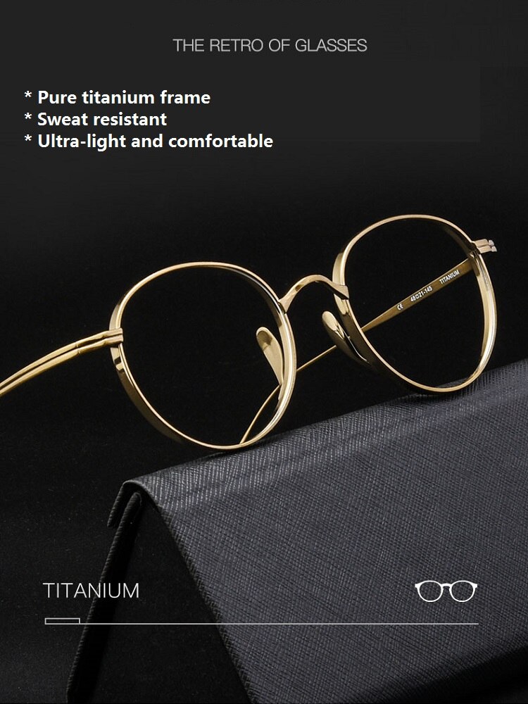 Japanse Handgemaakte Pure Titanium Brilmontuur KMN113 Retro Ovale Ronde Mannen Brillen Vrouwen Bijziendheid Lezen Brillen Frames Óculos