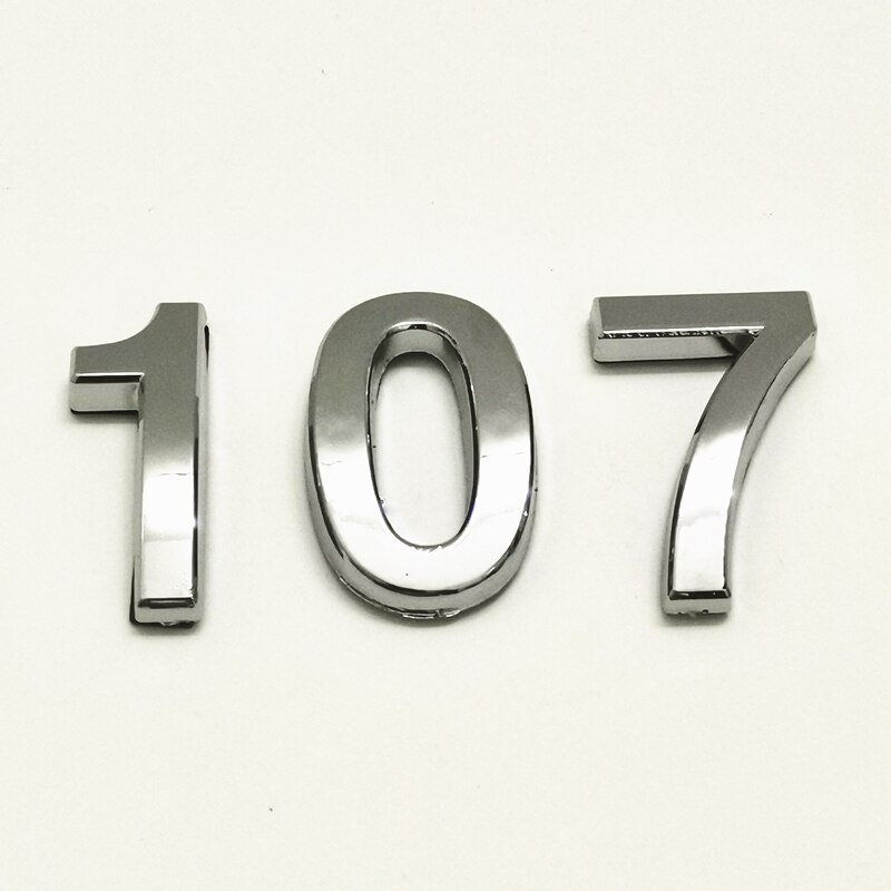 Zilver Huis Nummer Stickers 35Mm 3D Teken Plating Gate Cijfers 0 Tot 9 Deur Adres Cijfers Sticker Plastic Plaat teken Tag