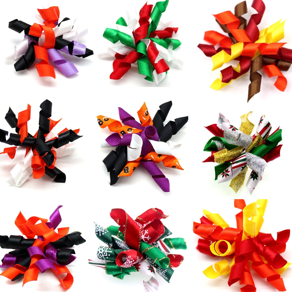 100 stk hundebuer hund juletilbehør kjæledyr hund hår buer gummibånd halloween hund stell buer dyreutstyr samll hund buer