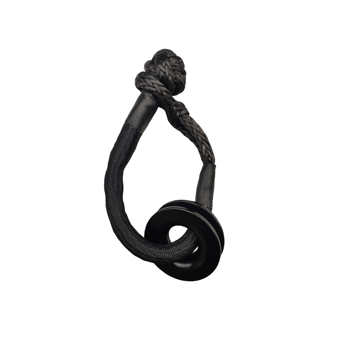 Cabrestante sintético de resistencia a la rotura, grillete suave con anillo de recuperación, actualización de 20 toneladas, 38.000 libras: Plata