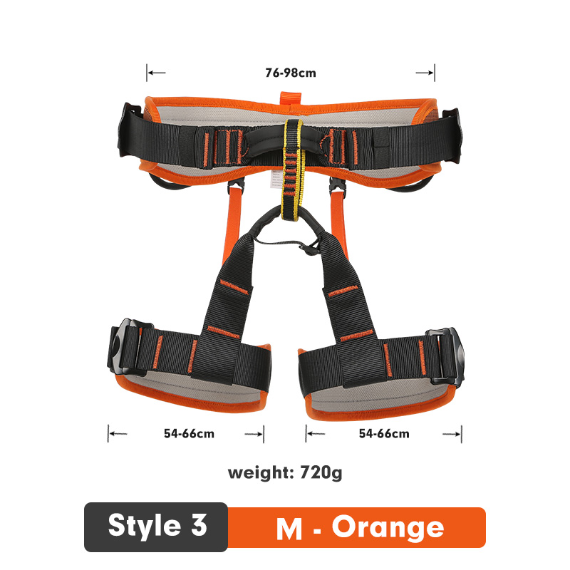 Xinda Outdoor Sports Safety Belt Rock Mountain Climbing Harness Waist Support Half Body Harness Aerial Survival: Style 3 M Orange