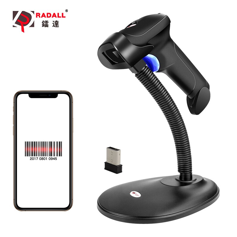 RADALL L Wireless Scanner Barcode Scanner Bluetooth/Wire/ 2D/1D Bar Code Scanner Android/iOS Win/Mac For Inventory POS Terminal
