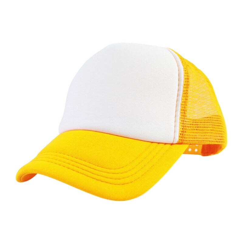 Mesh Cap Ladies Men's Shade Sports Cap Outdoor Tennis Fishing Mesh Cap Hiking Camping Beach: Yellow and white