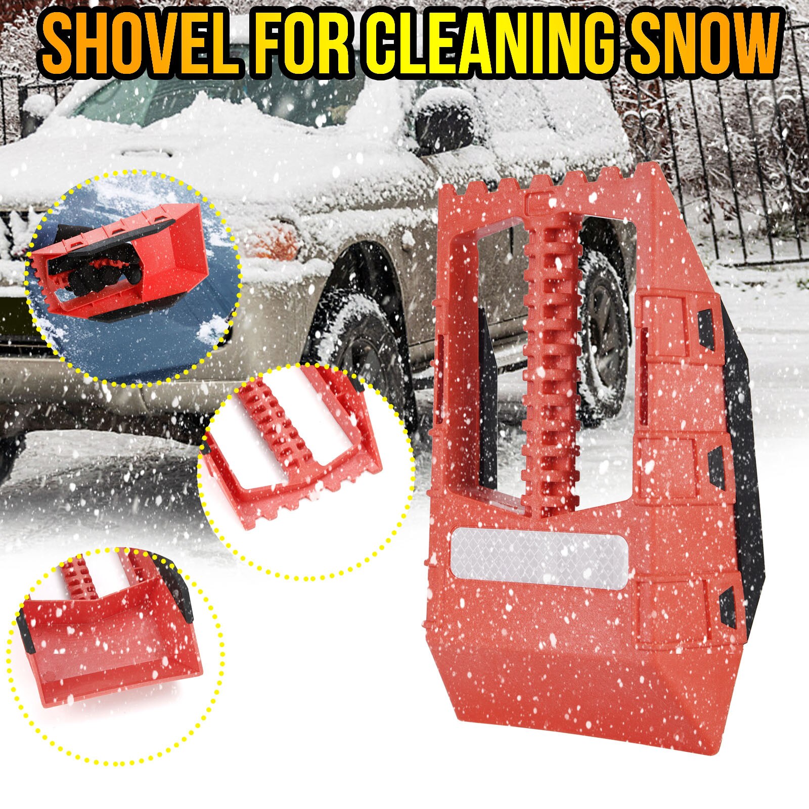 Sneeuw Cleaning Machine Compact Veiligheid Schop 5-In-1 Sneeuw Schop Compacte Auto Size Compact Veiligheid Schop bezem